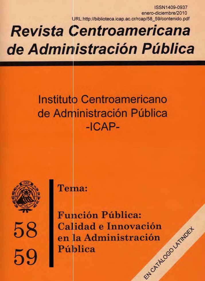 					Ver Núm. 58-59 (2010): Función Pública: Calidad e Innovación en la Administración Pública
				