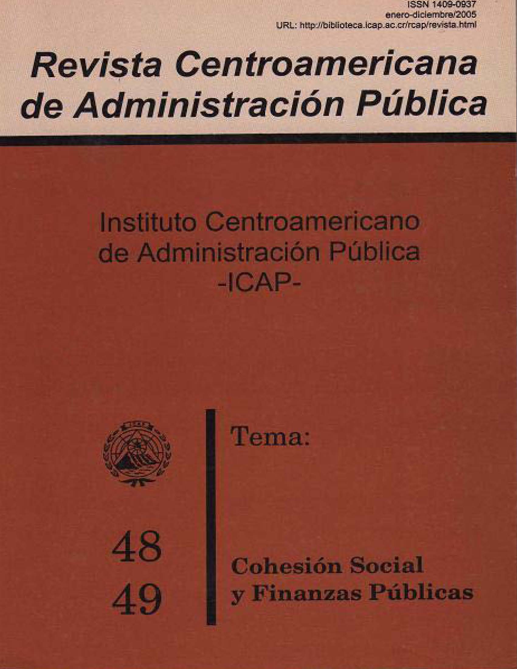 					Ver Núm. 48-49 (2005): Cohesión Social y Finanzas Públicas
				