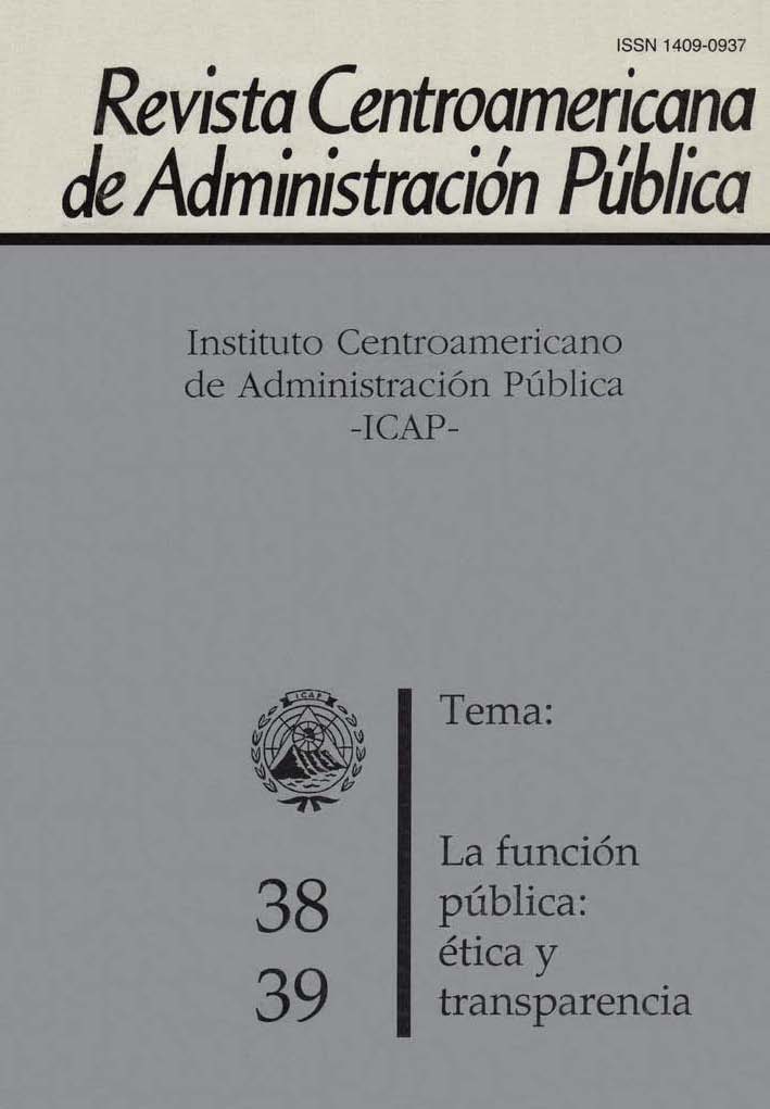 					Ver Núm. 38-39 (2000): La función pública: ética y transparencia
				